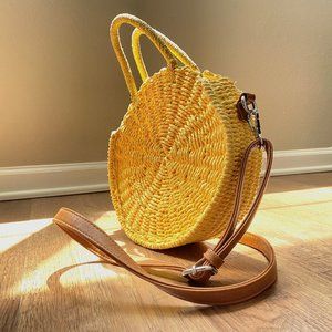 Purse; Yellow, Circle. Woven, Summer